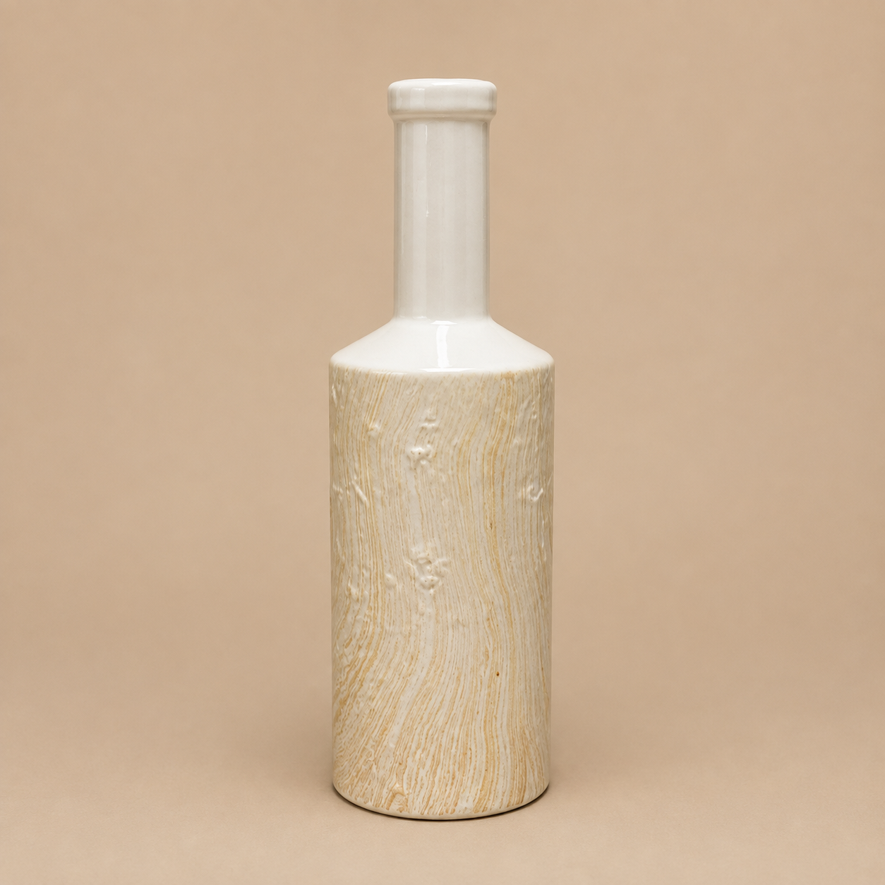 Vase beige texturé
