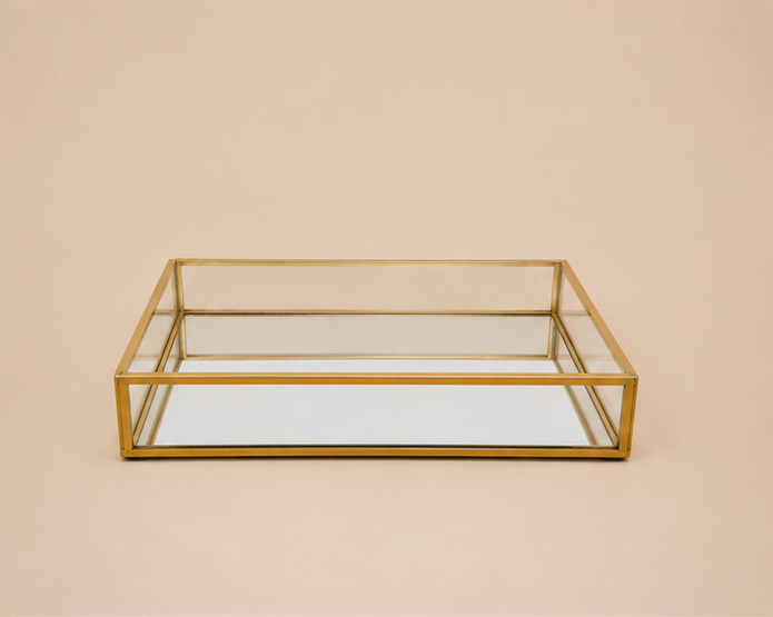 Plateau Verre et Laiton